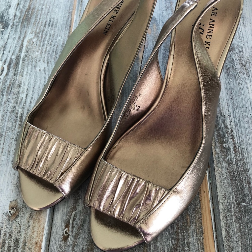 Anne klein gold open toe CLEARING OUT